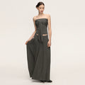 Anna Aneae Temperament Waist Thin Tube Top Skirt Suit
