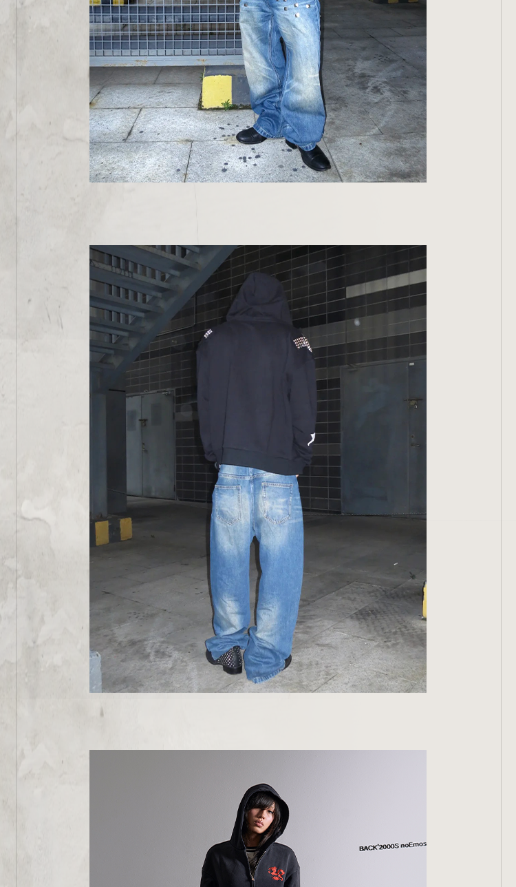 KONOOT Casual Wash Straight Loose Jeans