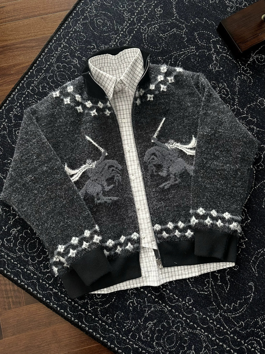 CATSSTAC Stand-up Neck Sweater Cardigan