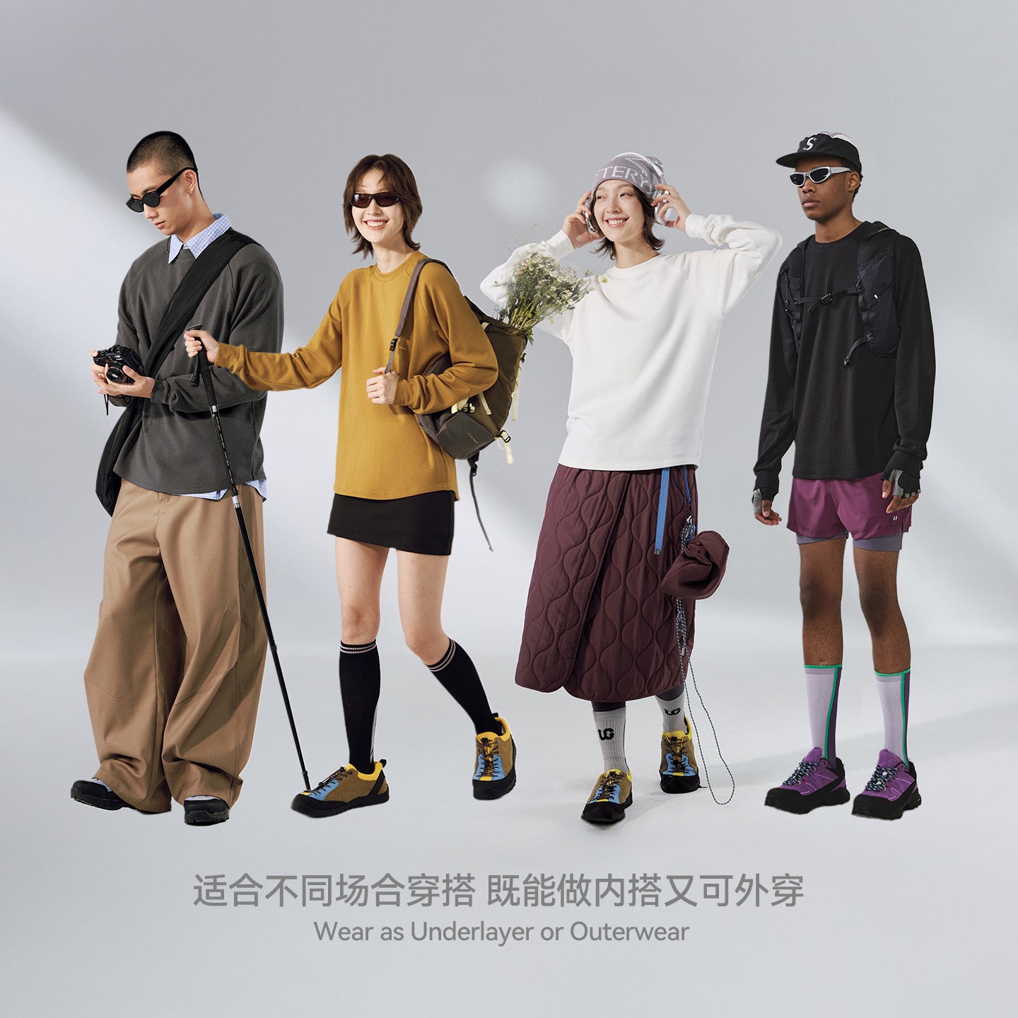 (Clearance) Inflation Warm Shoulders Loose Crew Neck Long Sleeves