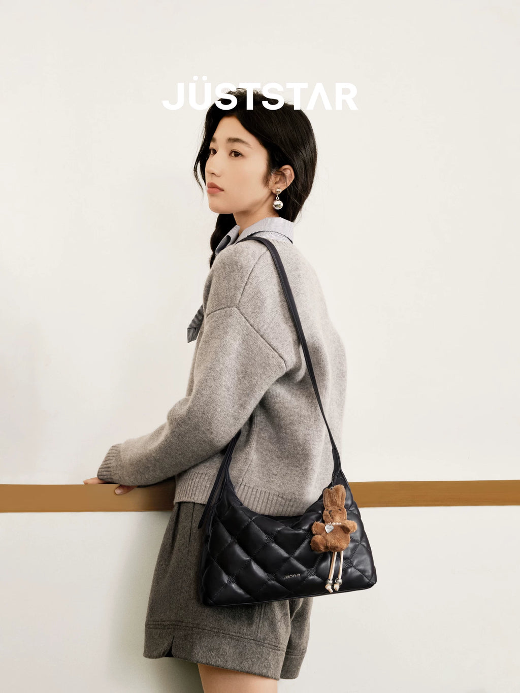 JUST STAR Relaxed Soft Leather Underarm Bag