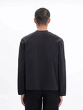 ETHEREAL PRODUCTION Short Wide Small Neckline Casual Bottom Long Sleeve