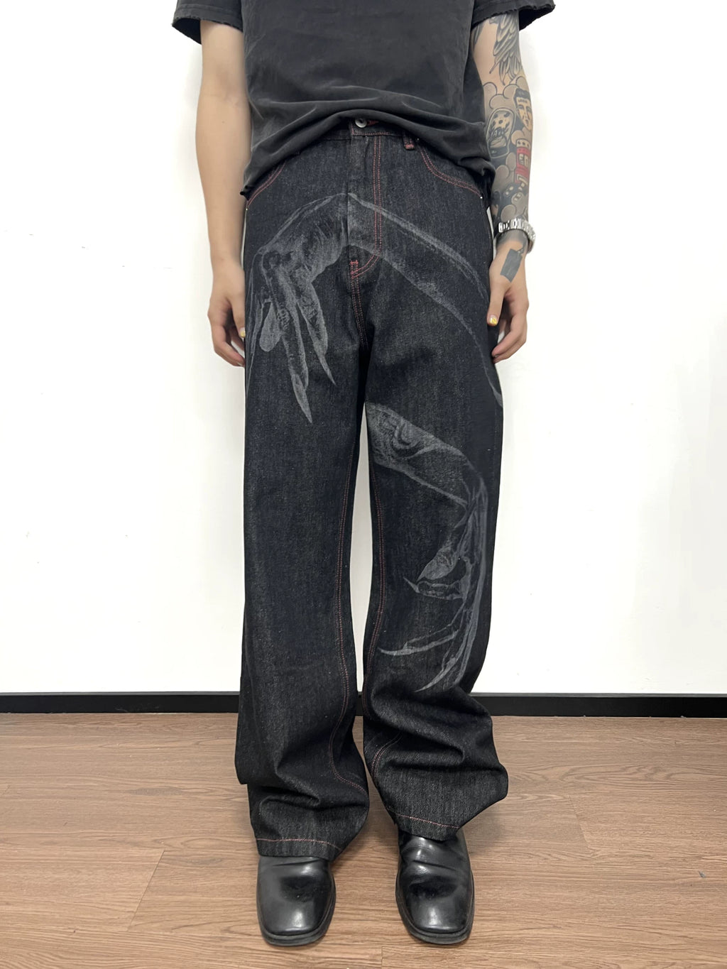 WANNA LAB Straight Baggy Jeans