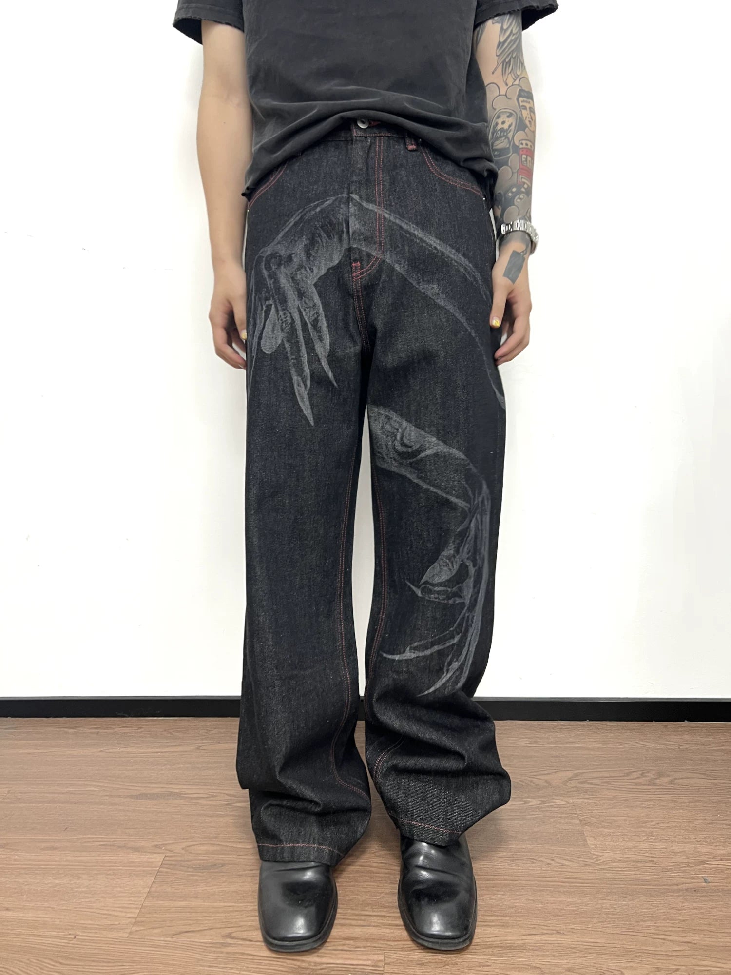 WANNA LAB Straight Baggy Jeans