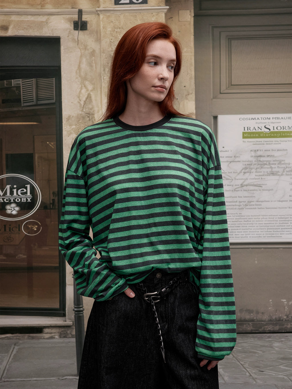 MADWITCH Vintage Contrast Striped Long Sleeve