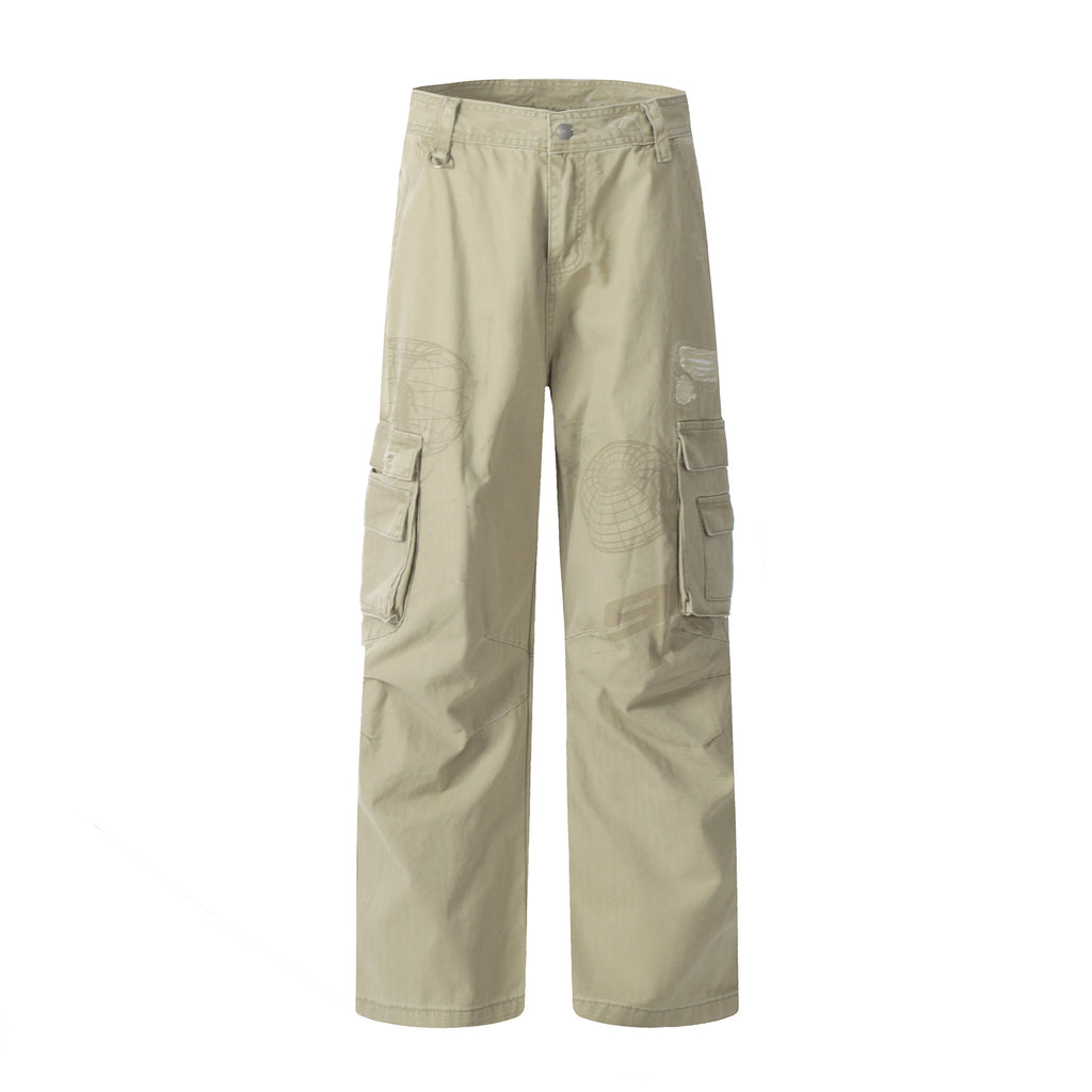 11KN Retro Straight Loose Wide Leg Pants