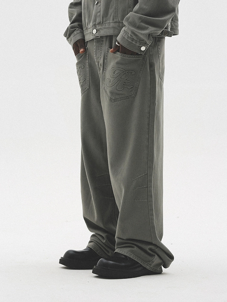 UNTILWERICH Distressed Washed Straight Casual Jeans