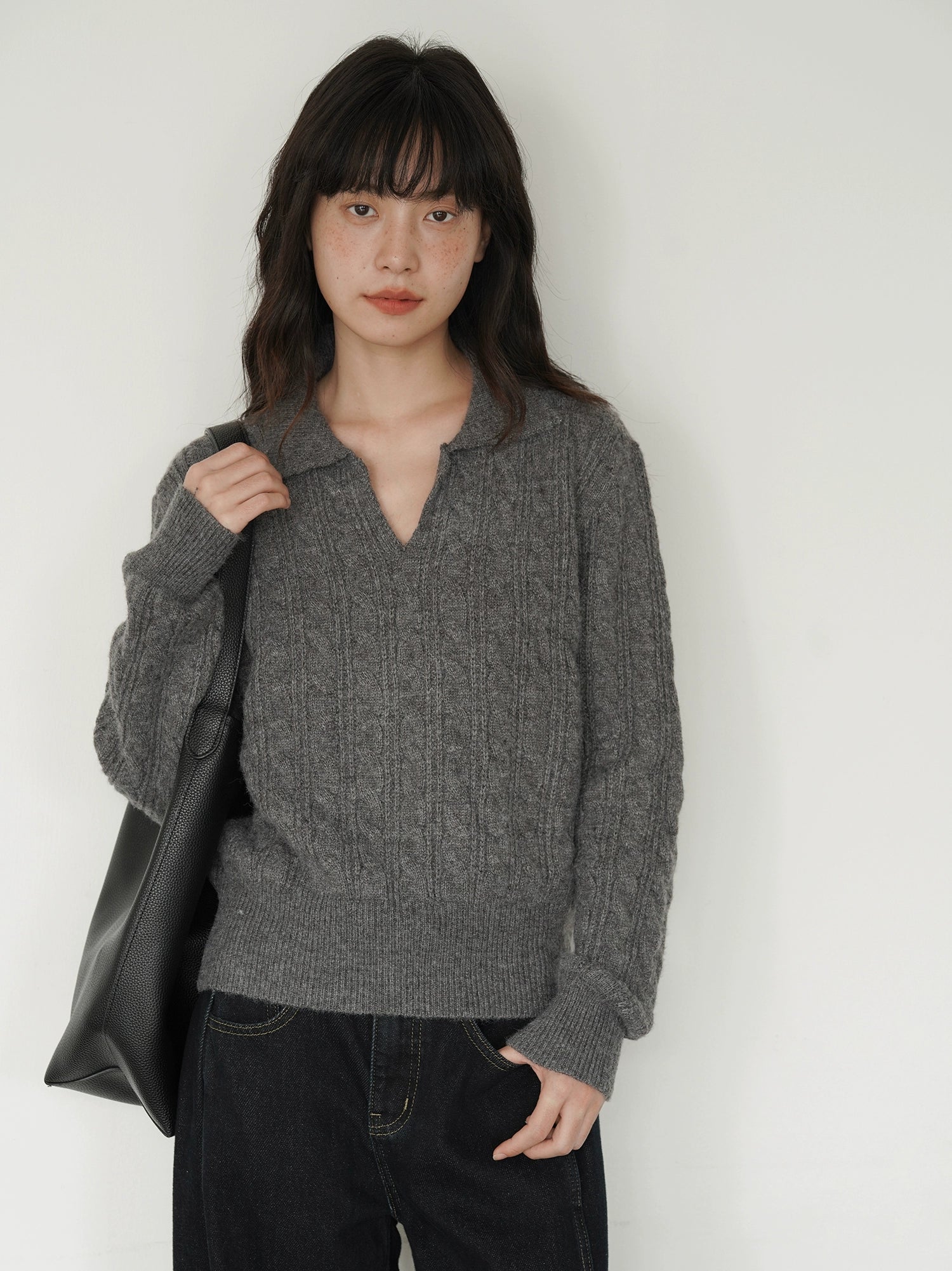 EIGHTHMONTH Vintage Polo Neck Twist Sweater