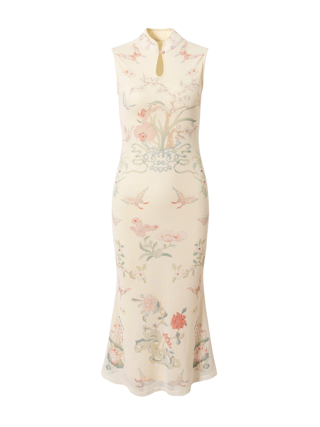LOUMUTAKU Vase Porcelain Hand-painted Mesh Cheongsam Dress