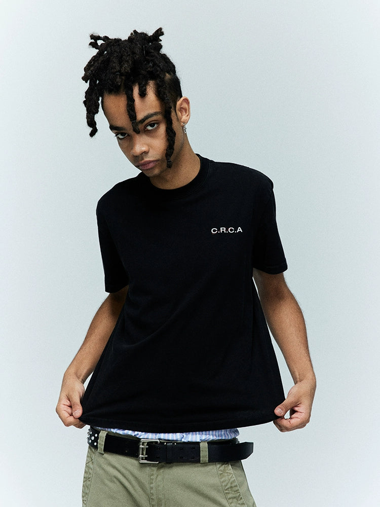 CRICLE CAGE Earth Map Loose Round Neck Tee