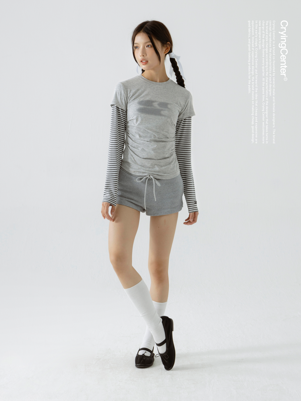 CryingCenter Gradual Change Classic Logo Round Neck Cool Tee