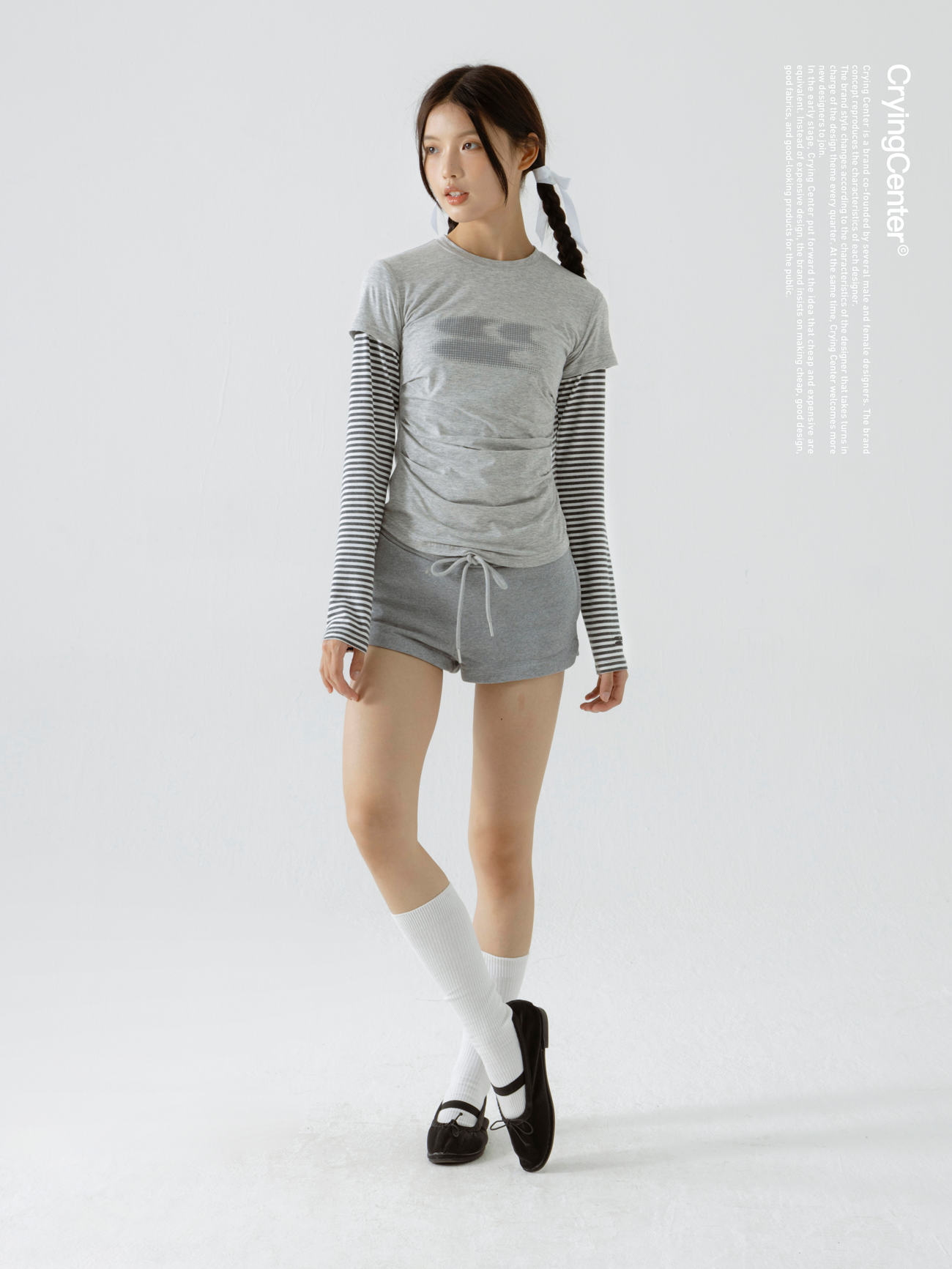 CryingCenter Gradual Change Classic Logo Round Neck Cool Tee