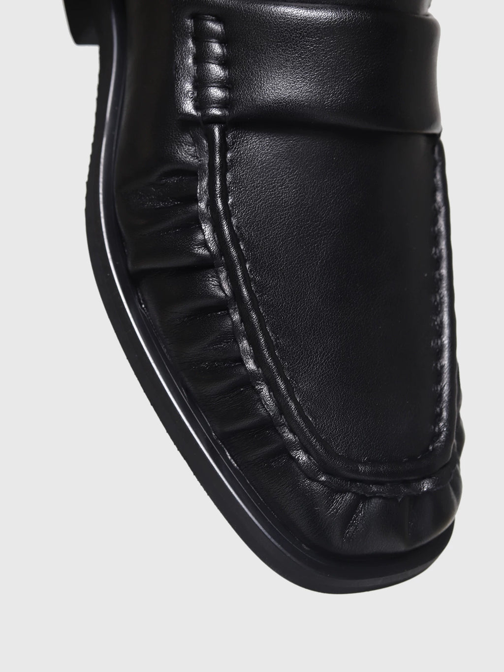 SHENLV STUDIO Square Head Pleated Soft Leather One-pedal Leather Shoes
