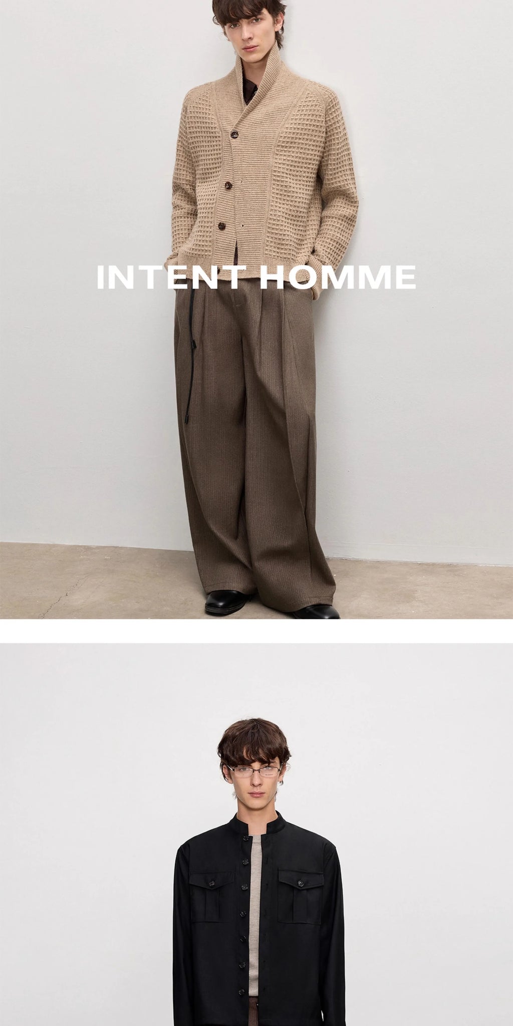 INTENT Dark Pattern Pull Structure Pleated Trousers