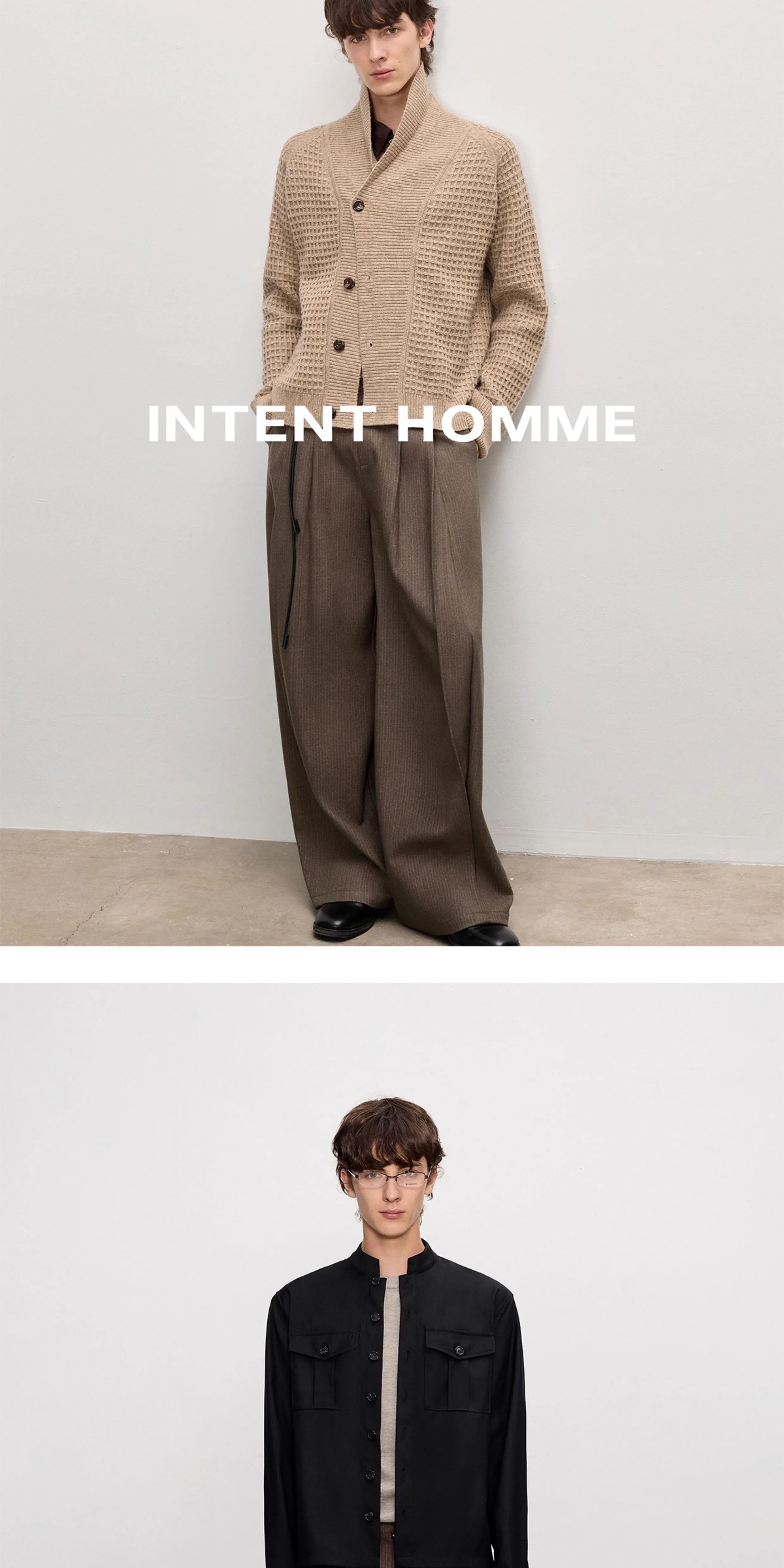 INTENT Dark Pattern Pull Structure Pleated Trousers