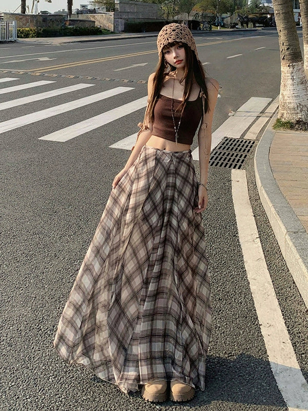 KPSR Plaid Irregular Premium Skirt