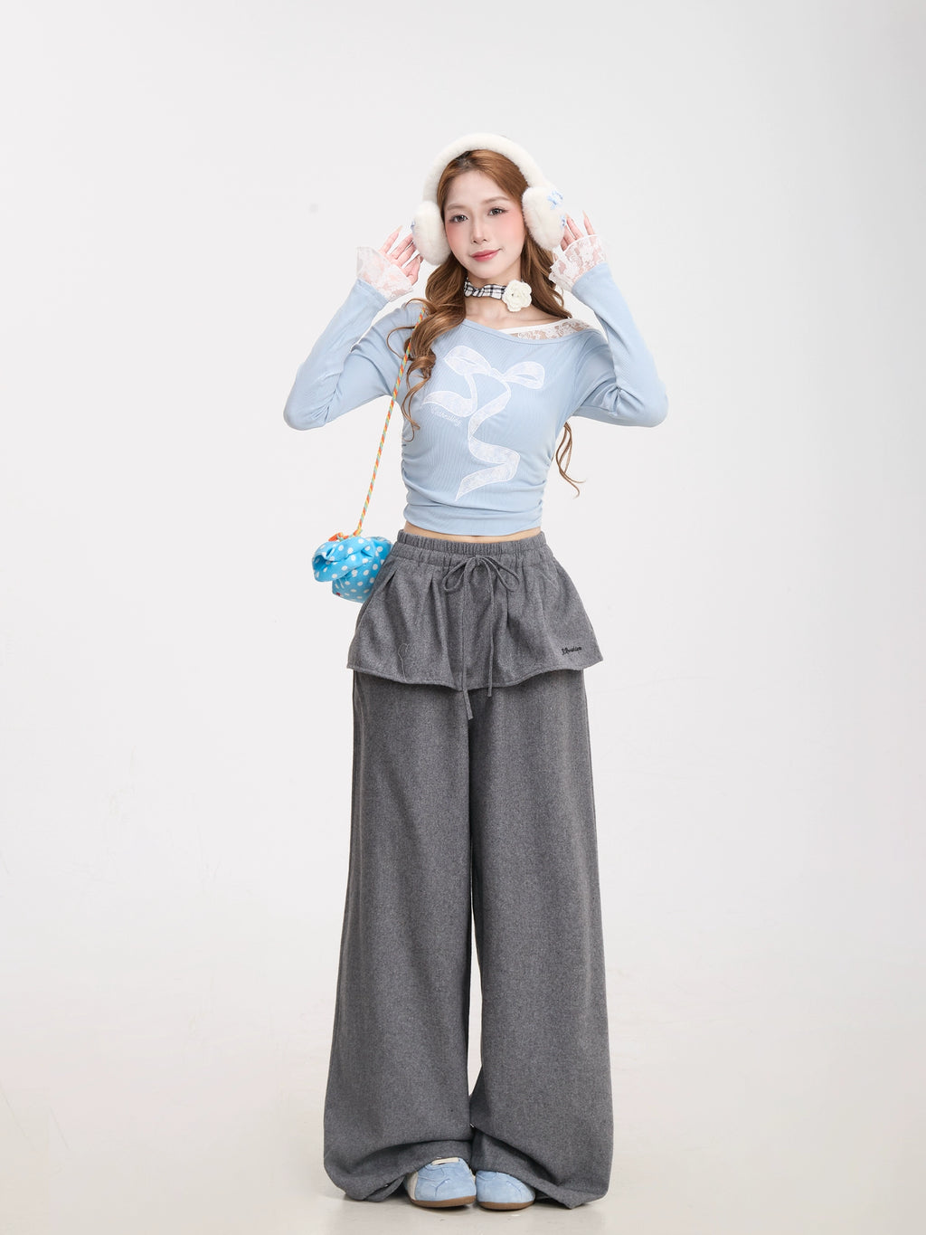 Mershier Fart Curtain Fake Two-Piece Versatile Sweatpants