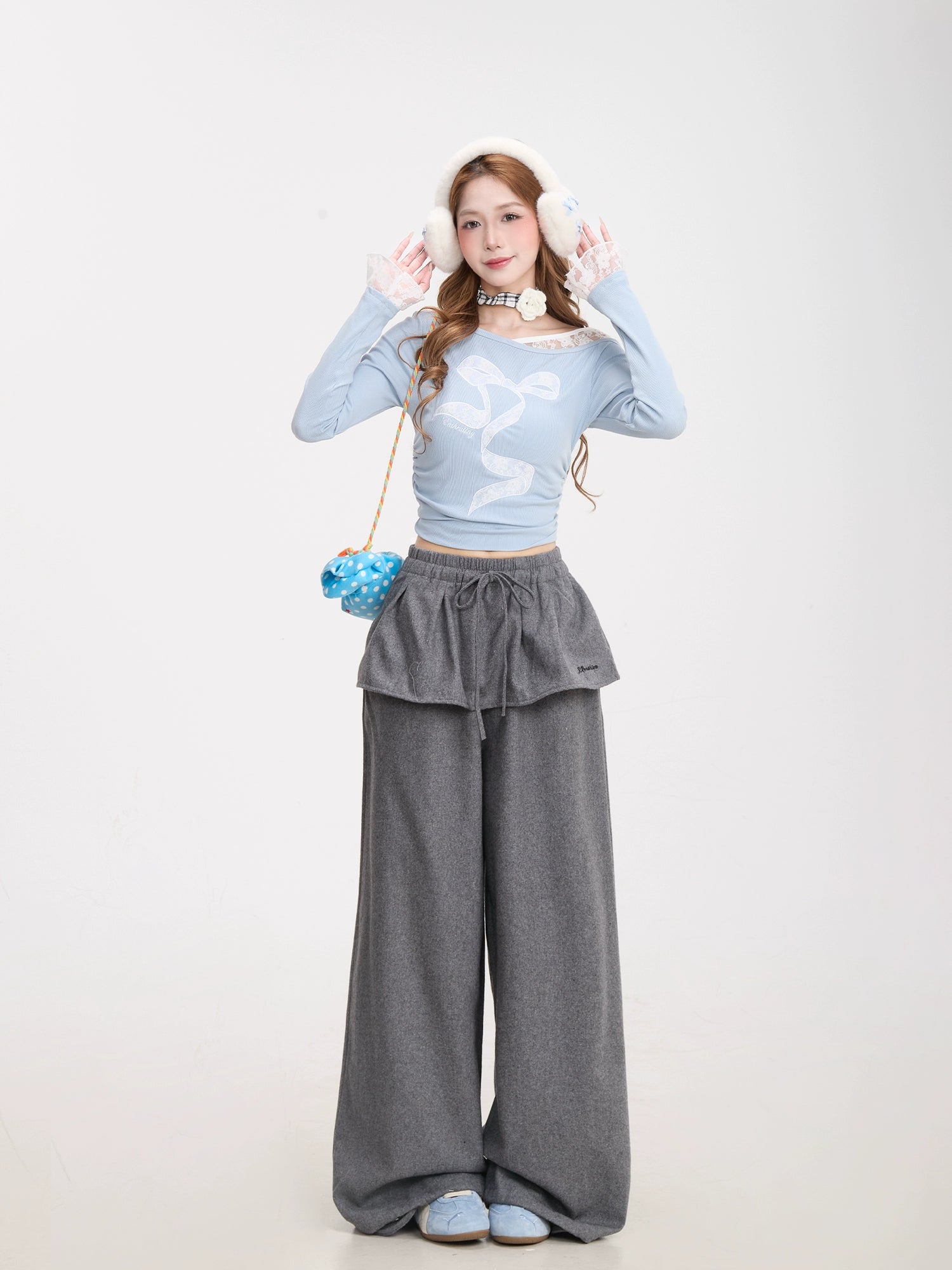 Mershier Fart Curtain Fake Two-Piece Versatile Sweatpants