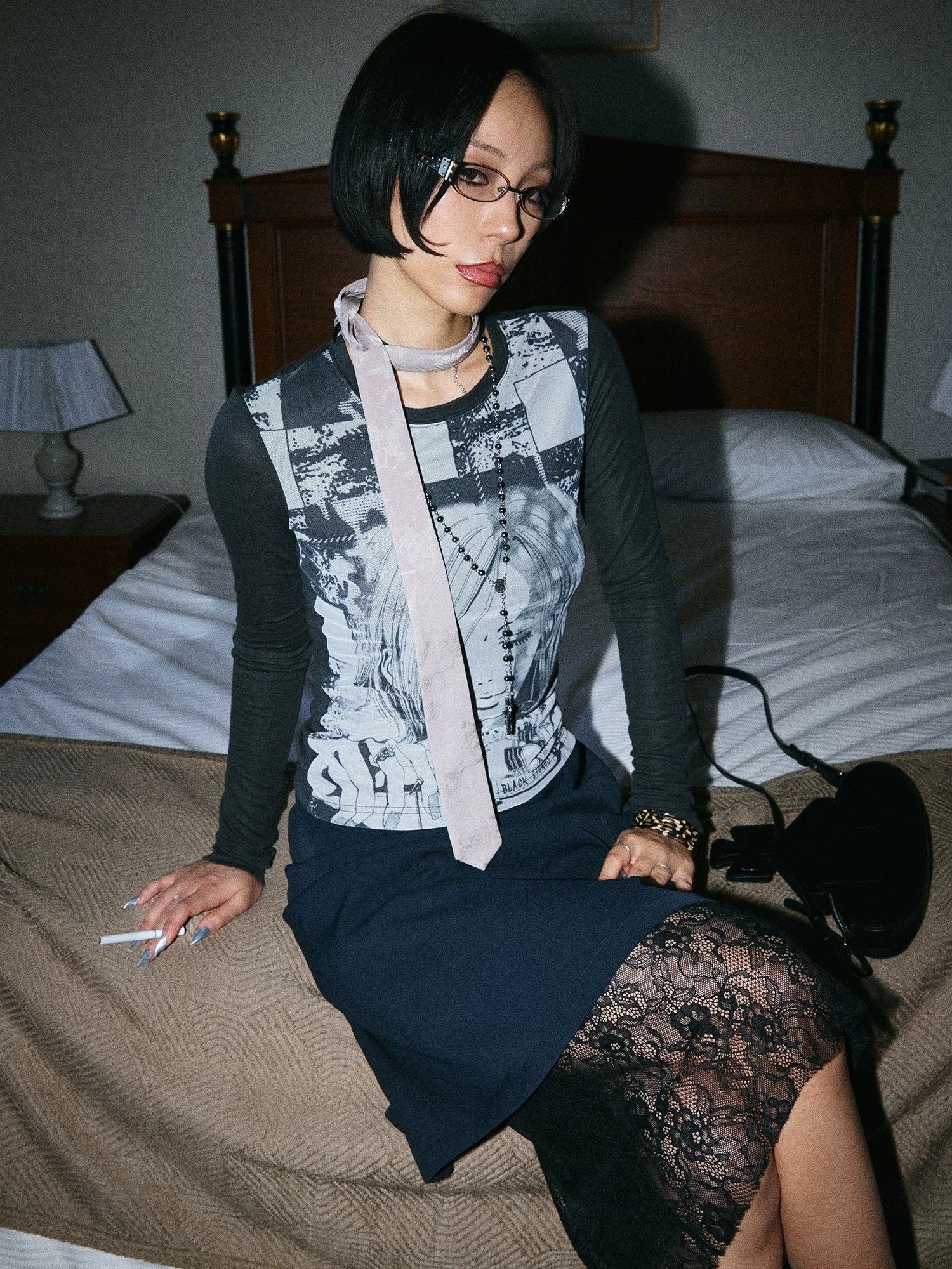 DONSMOKE Slim Fit Anime Characters Skinny Long Sleeves