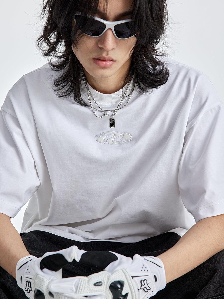 (NMK) Pioneer Embroidery Loose Heavy Tee