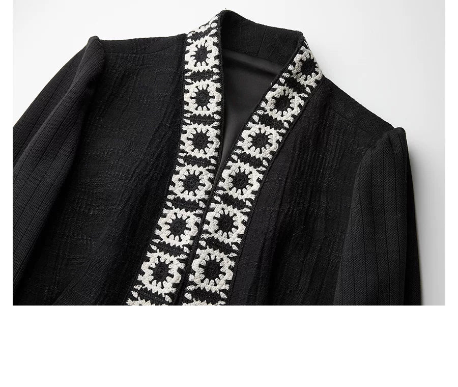 INDULGE Waist Closed Sleeve Hidden Button Front Shoulder Short Jacket
