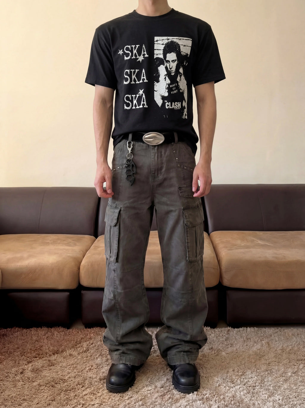 EME Vintage Multi-Pocket Loose Overalls