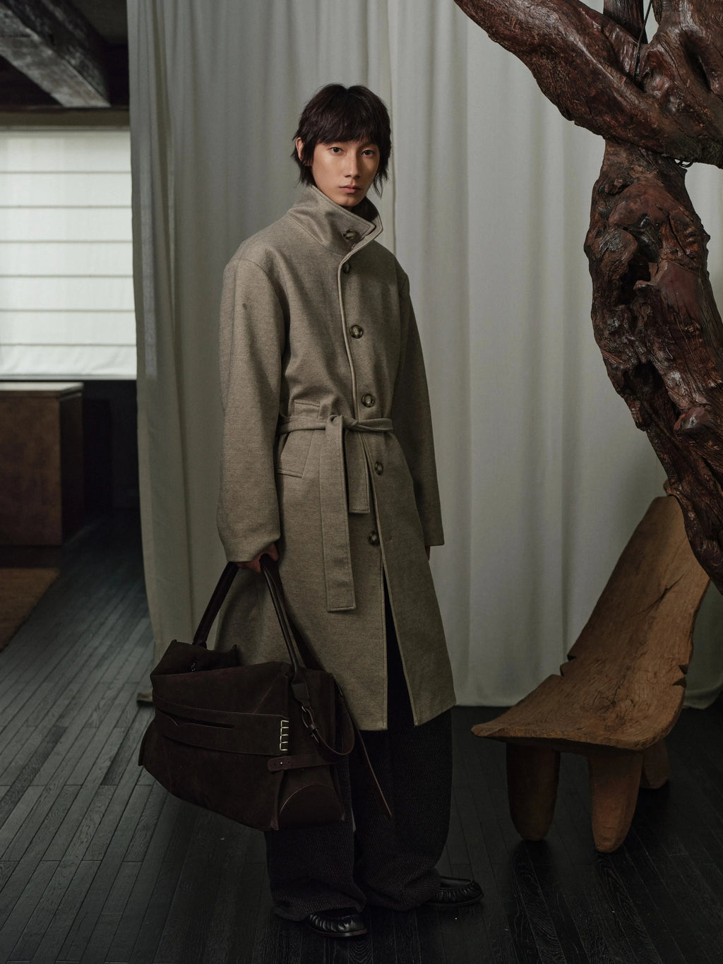 4JUNKS Multi-neck Strap Coat Thick Medium and Long Coat
