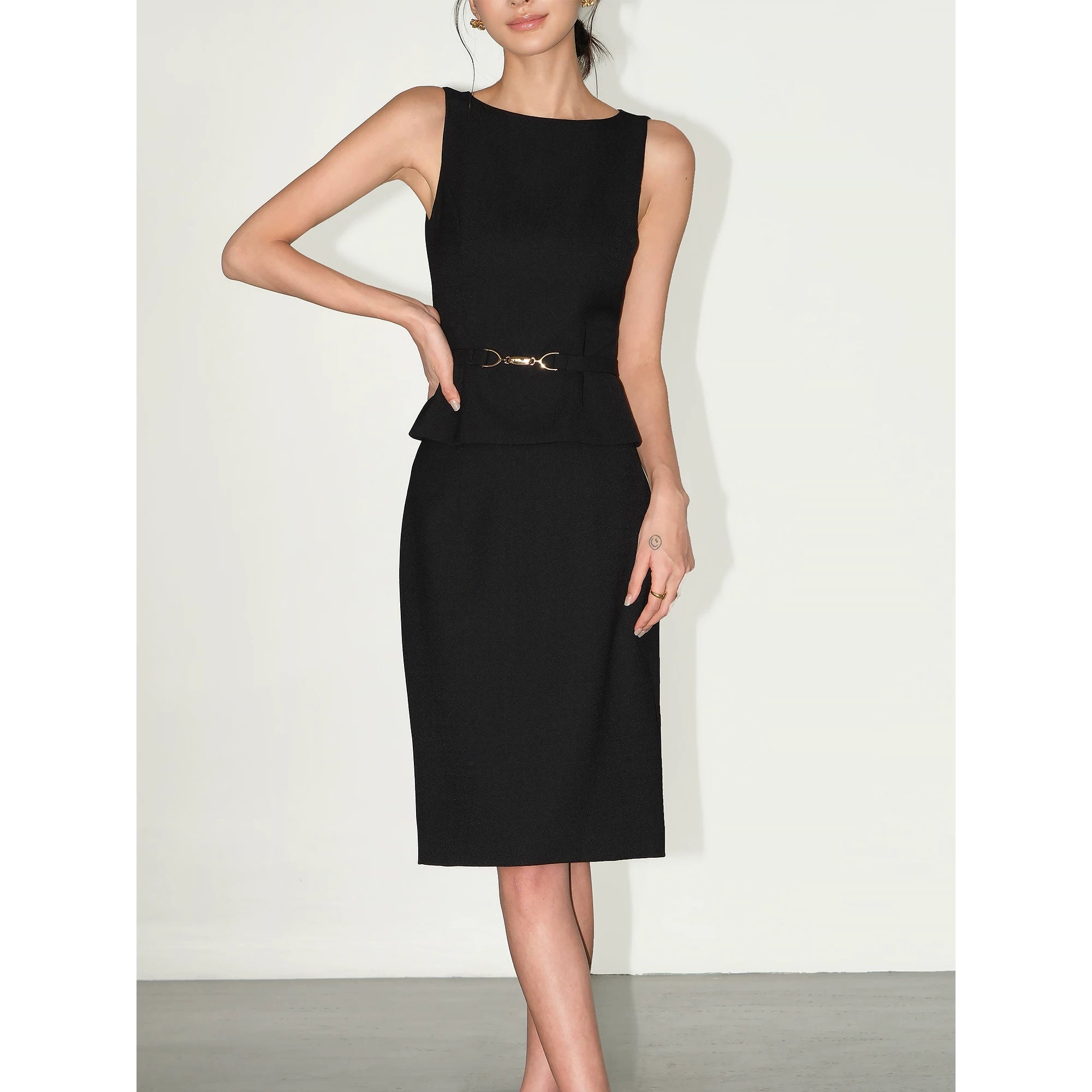 NEVA HU Temperament Sleeveless Vest Waist Skirt Set