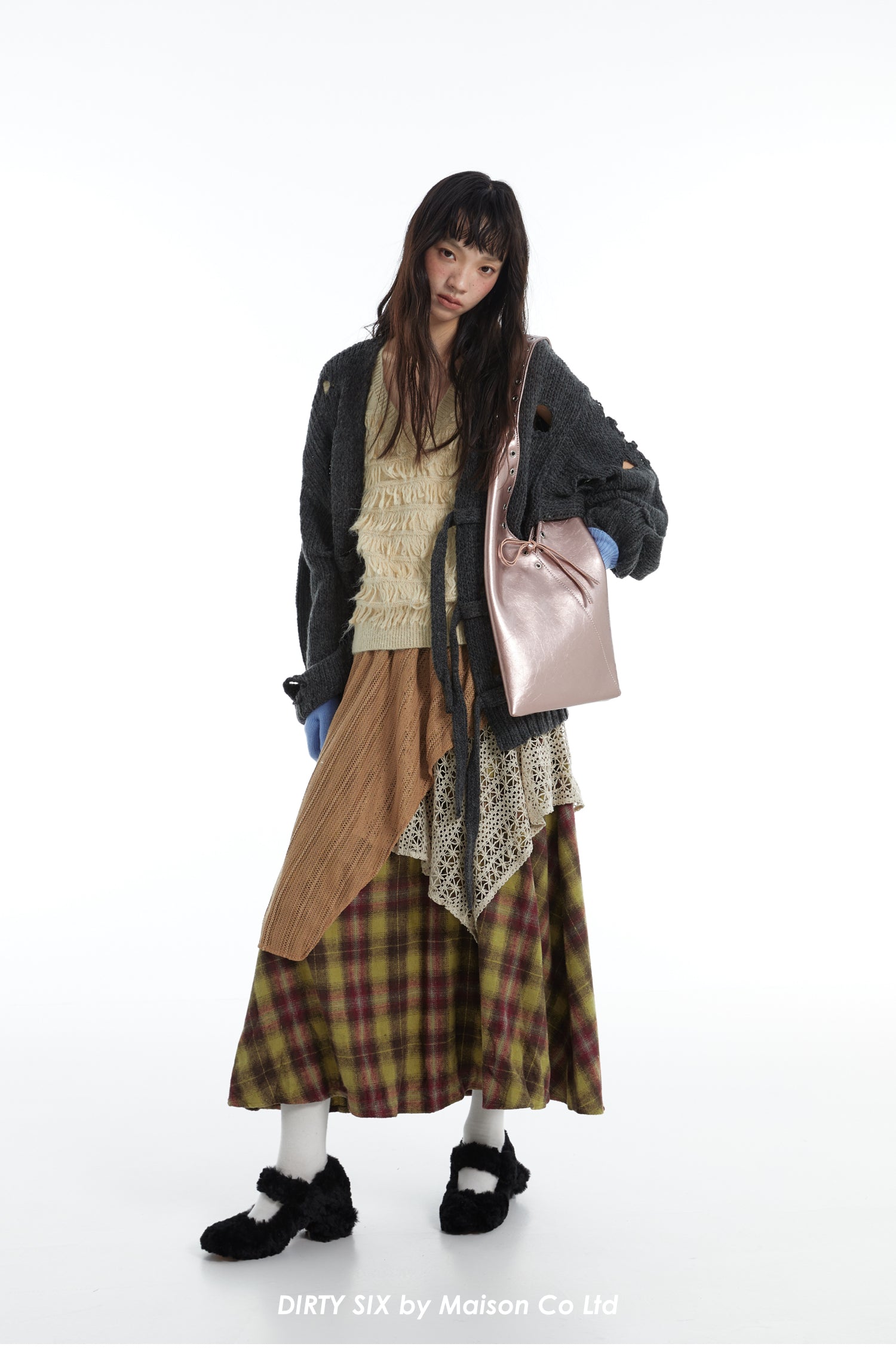 DirtySix Cow Split Leather trotro triangle vaporwave punk bag