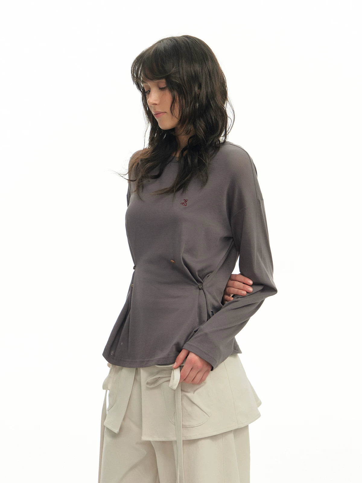 TGNS Diagonal Placket Color Buckle Thin Sunscreen Long Sleeve