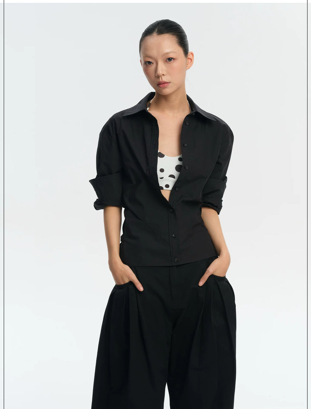 LINY LIBERTY Loose Waist Slim Long-sleeved Shirt