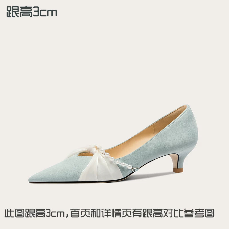 Lily Wei Pearl Bow Heels