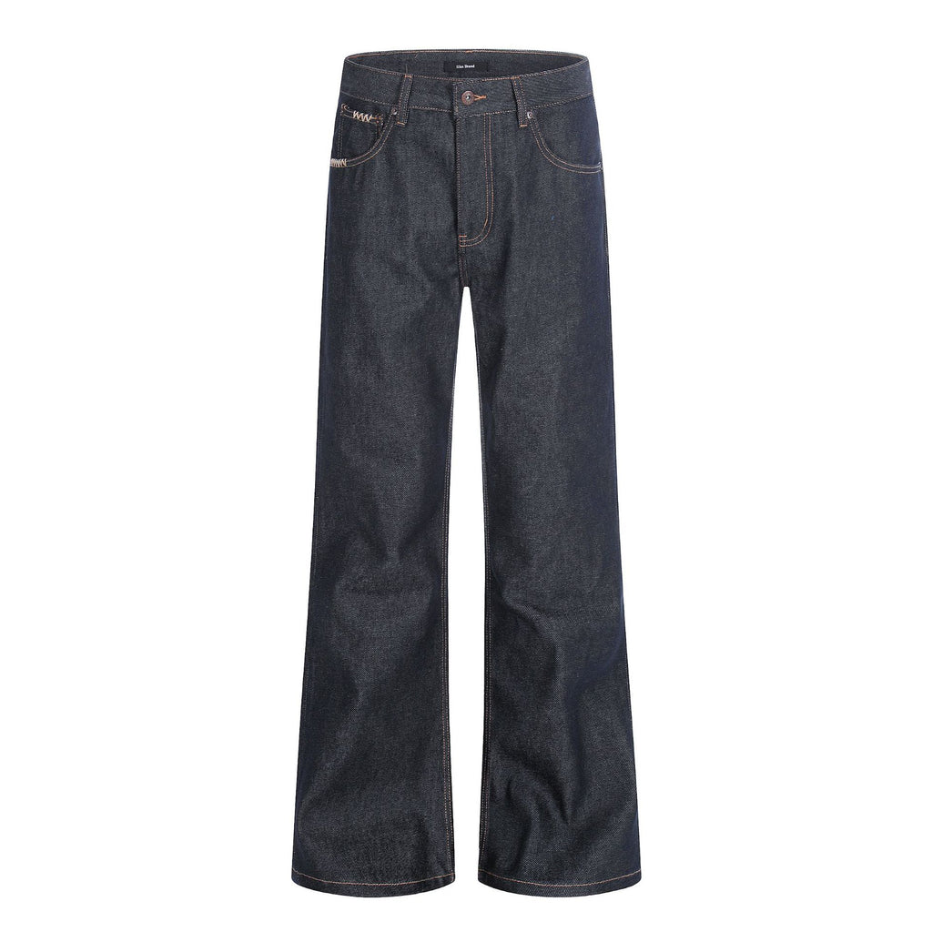 11KN retro washed slim-fitting casual jeans