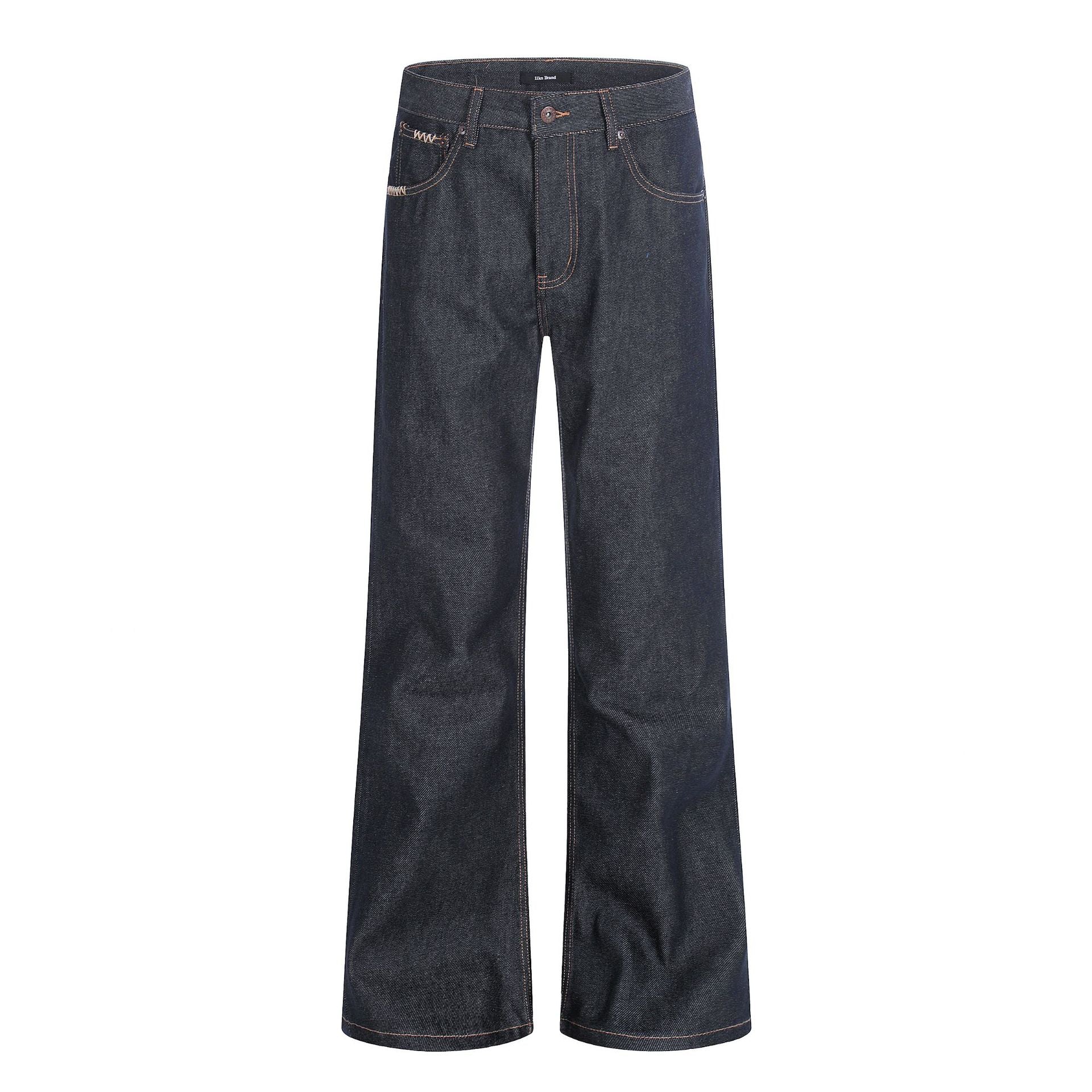 11KN retro washed slim-fitting casual jeans