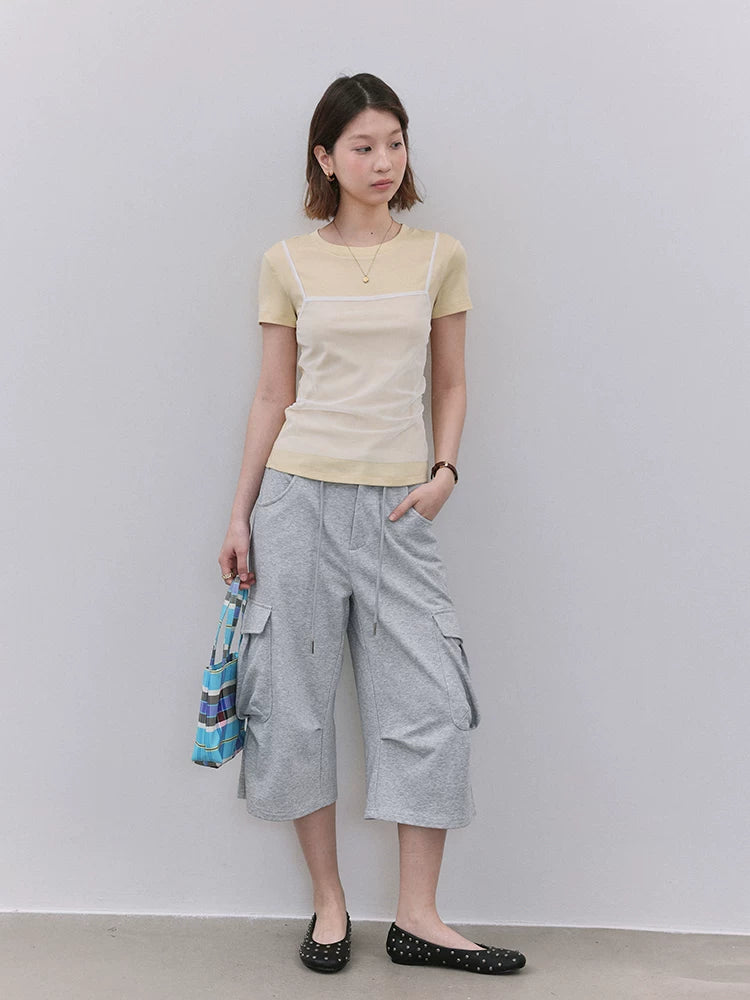 VOOE Fake Two Slim Mesh Tee