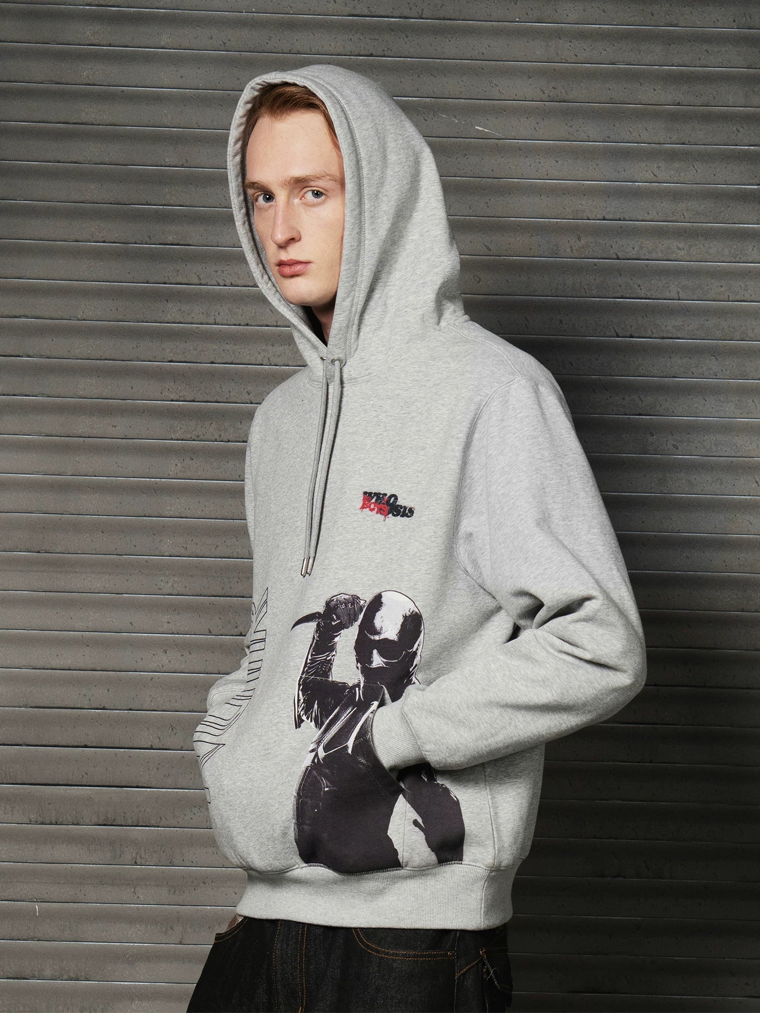 WHOOSIS Logo Print Loose Sweater