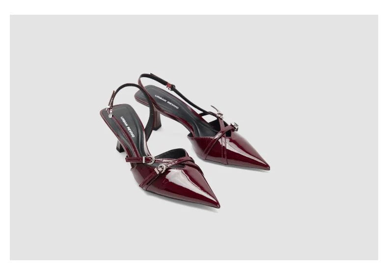 URBAN REVIVO Kitten and Pointed Empty Shoes