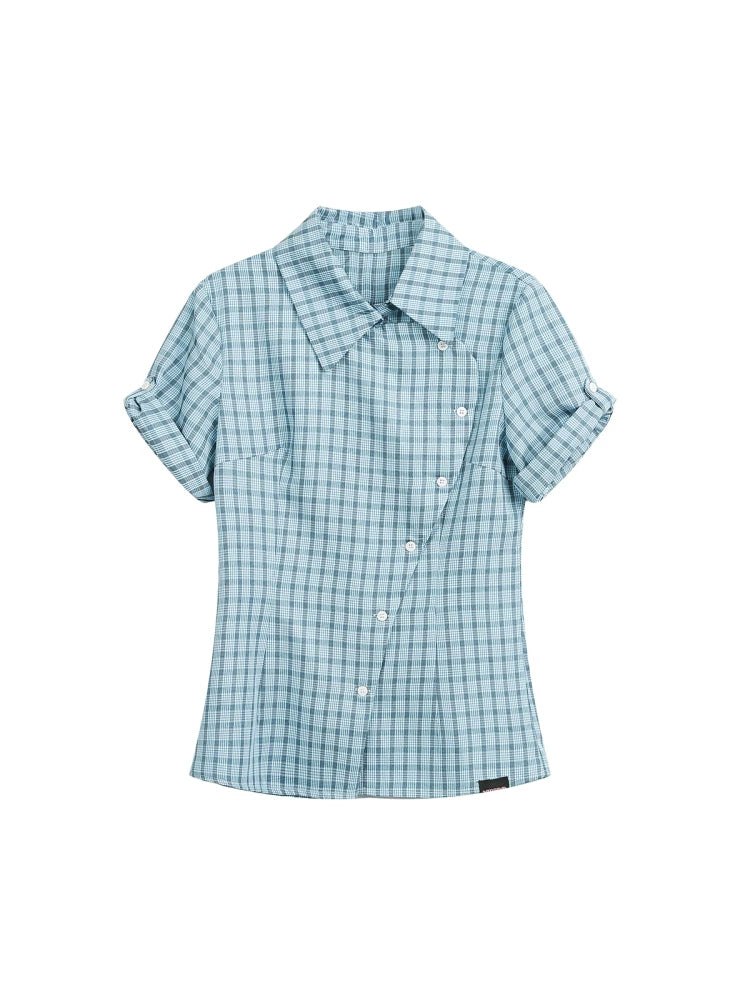 Jikoo Plaidcontrast Colorslimming Lookshirt
