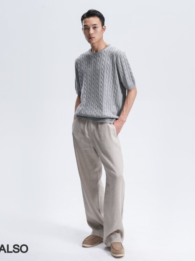 SEE ALSO Loose Knit Round Neck Short Sleeves