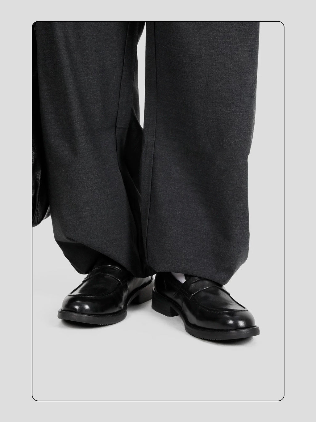 HANQIAORJI Washed Old Horse Leather One-pedal Loafers