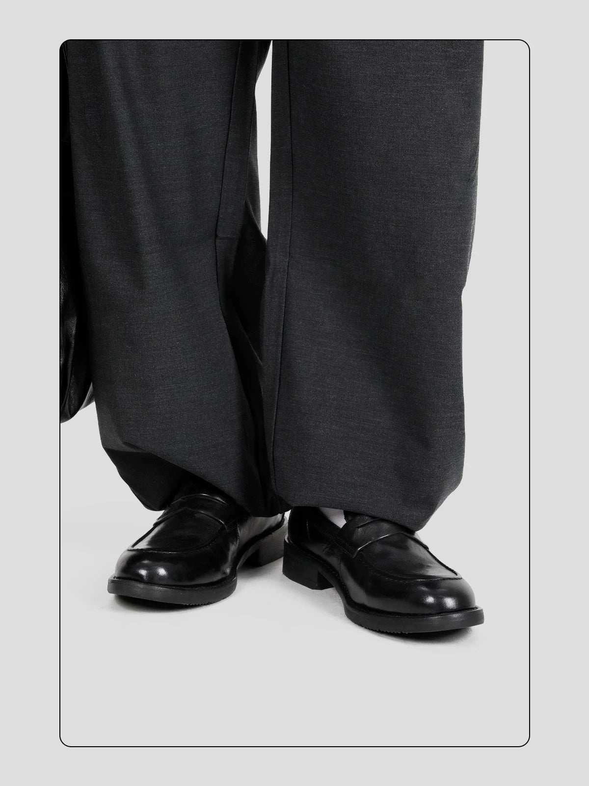 HANQIAORJI Washed Old Horse Leather One-pedal Loafers