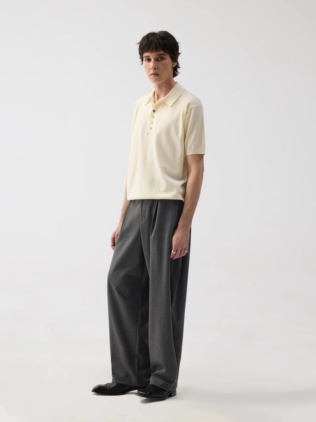 TERRAINCOGNITA Simple Knitted Lapel Polo Shirt