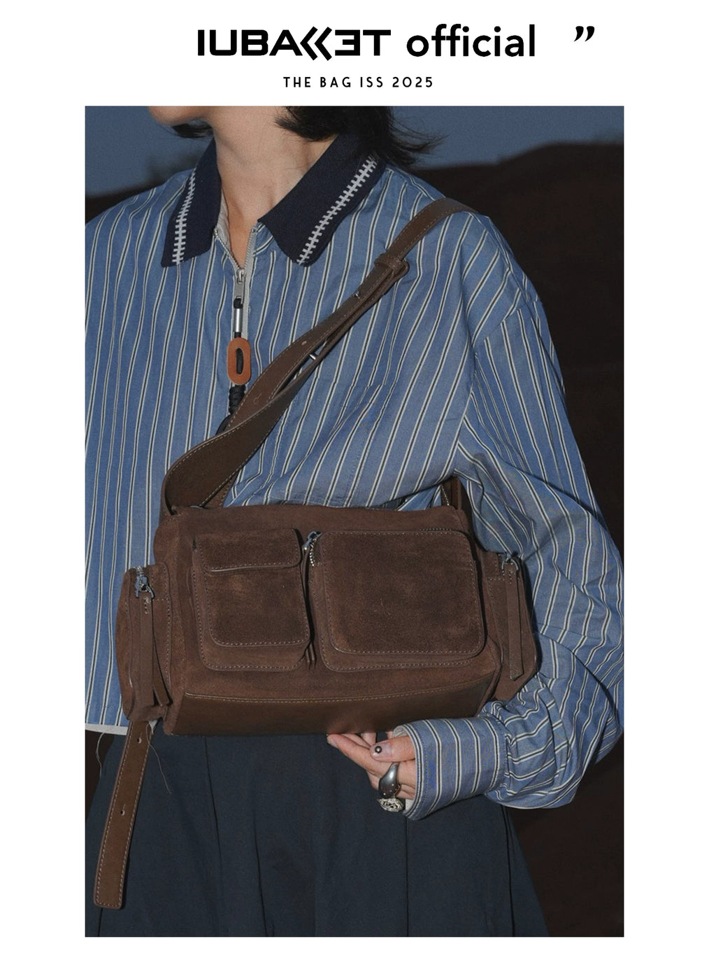 Iuballet Retro First Layer Cowhide Shoulder Armpit Bag