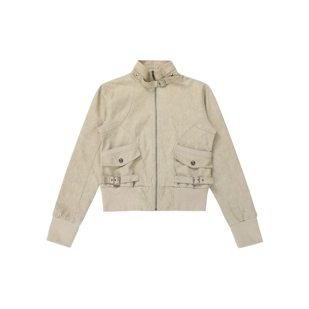 CHANYOOU Vintage Stand-up Collar Neutral Style Jacket