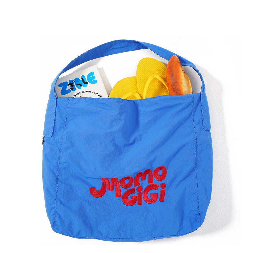 Momogigi Contrasting Color Embroidery Large Capacity Tote Bag