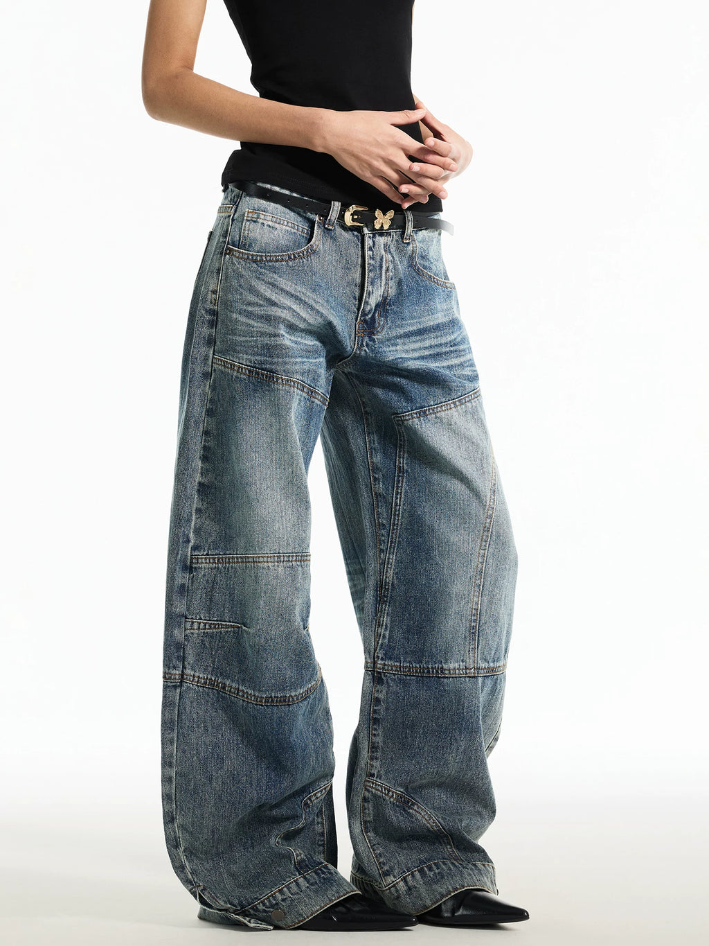 TRUQUEST Vintage Loose Straight Wide Leg Jeans