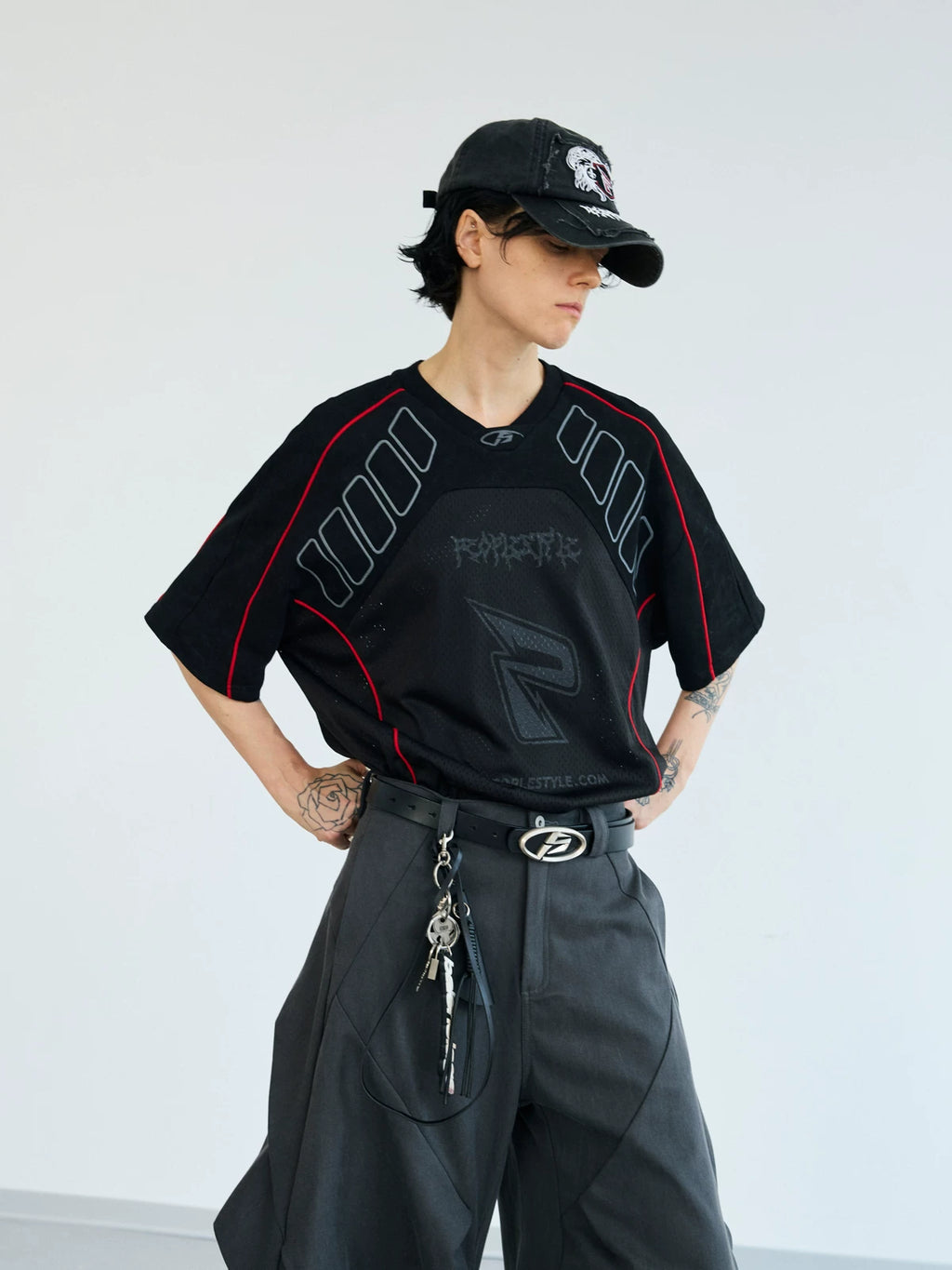 PEOPLESTYLE Racing Quick-drying Sports Air Breathable Tee