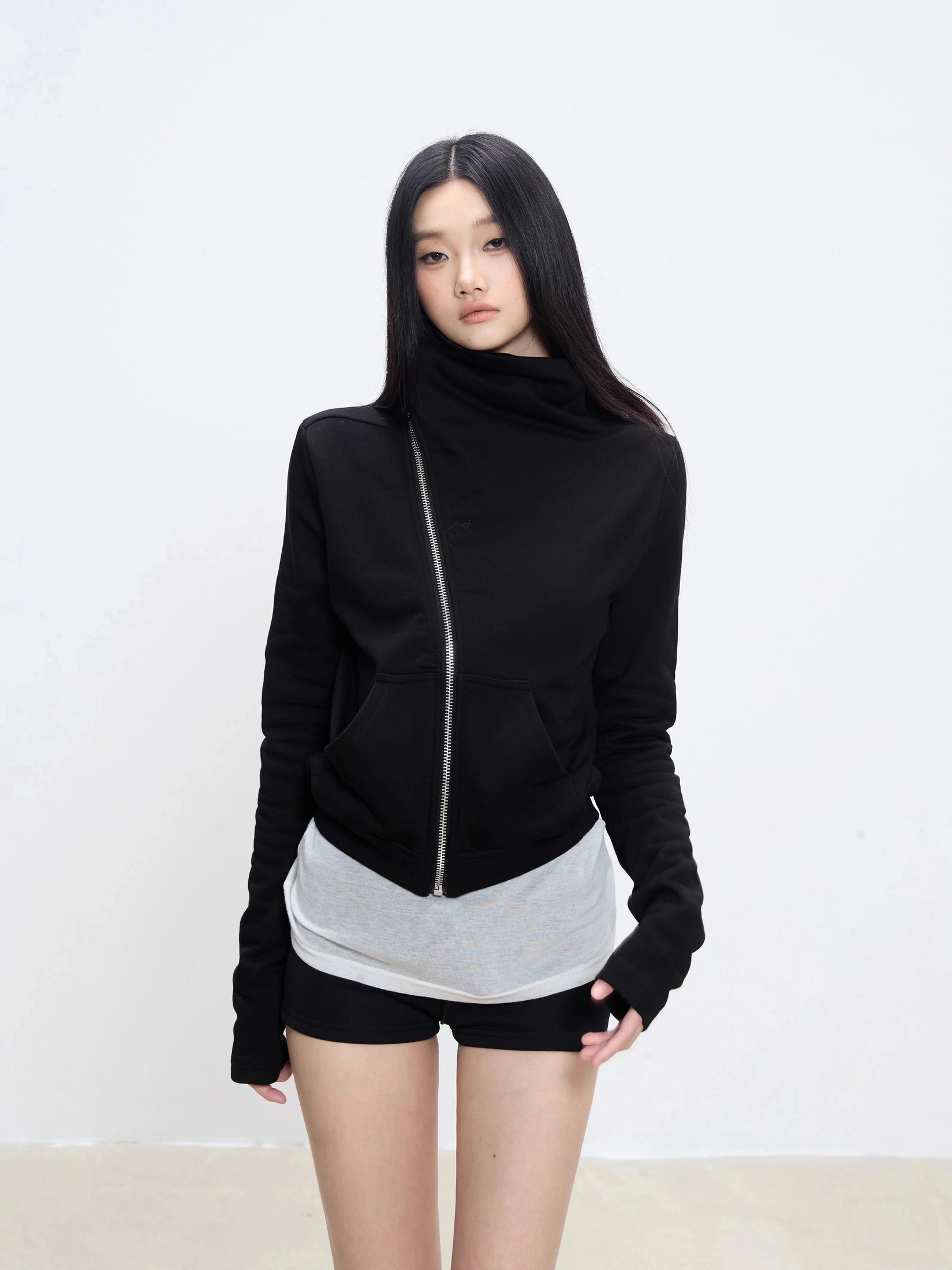 WITHMIN Short Slim and Slim Zipper Jacket