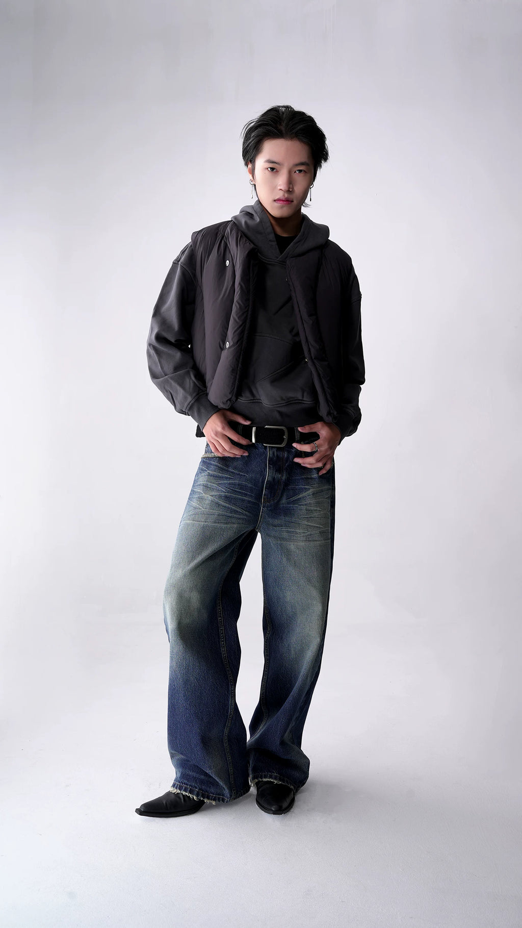 Southfish Retro Distressed Easiest for Matchstraight-leg Pants