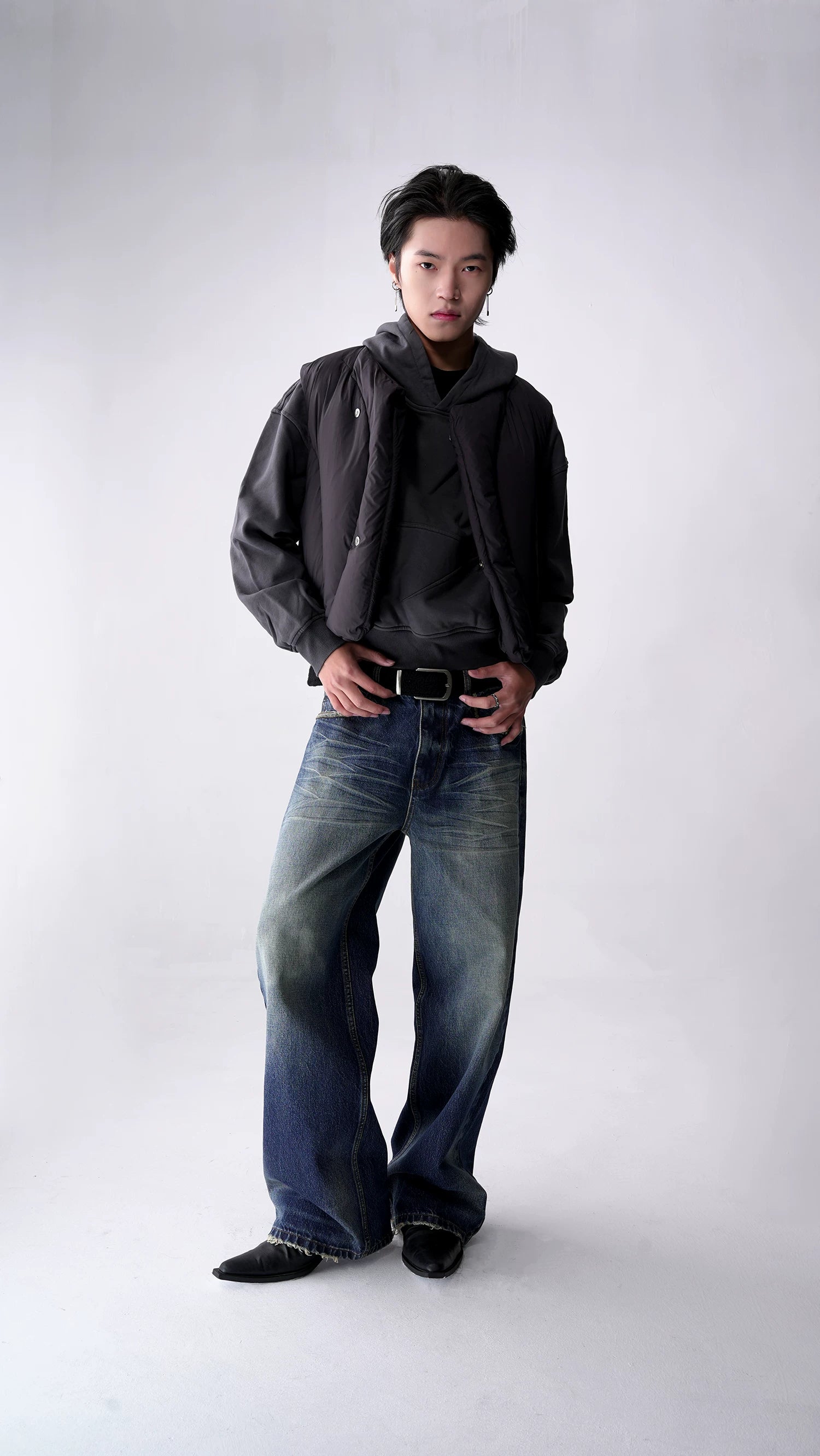 Southfish Retro Distressed Easiest for Matchstraight-leg Pants